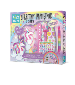 Sekretny pamiętnik z szyfrem. Jednorożec. Toyslnn