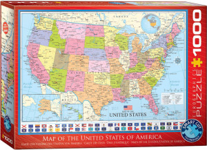 Puzzle 1000. Mapa Stanów Zjednoczonych 6000-0788