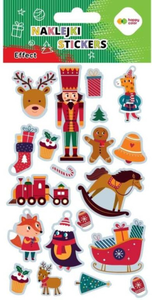 Naklejki Xmas toys 10x20cm HAPPY COLOR
