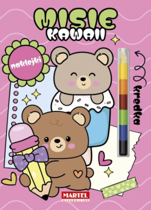 Modułowa kredka. Kawaii misie z naklejkami