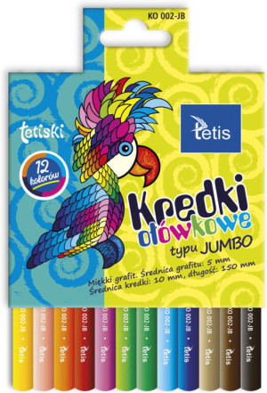 Kredki Tetiski okrągłe Jumbo. 12 kolorów