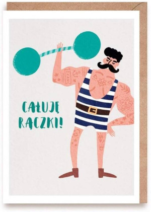 Kartka okolicznościowa Całuję rączki, eko koperta