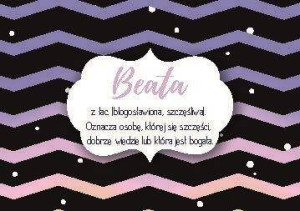 Magnes z imieniem Beata oraz krótkim opisem
