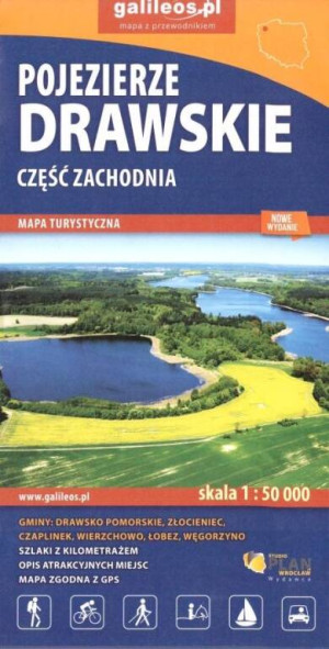 Mapa turystyczna. Pojezierze Drawskie Część zachodnia
