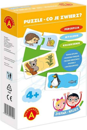 Puzzle. Co je zwierz? Zabawa i nauka