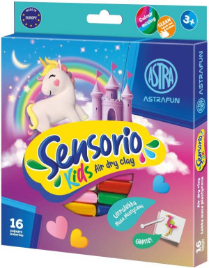 Masa plastyczna Astrafun Sensorio Kids Jednorożec 16 kolorów