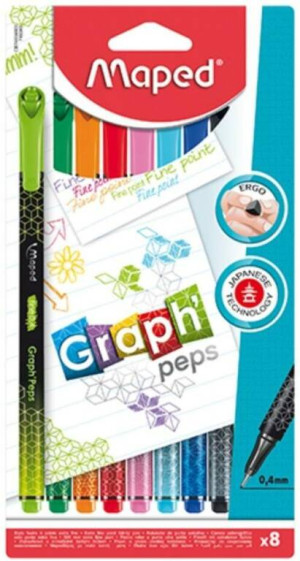 Cienkopis. Graph Peps Deco. 8 kolorów