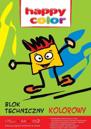Blok techniczny kolorowy A4/10K