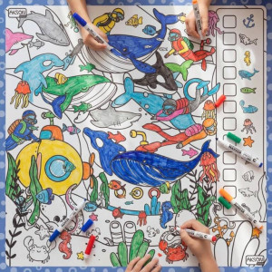 Mata suchościeralna Podwodny Świat 100x100cm