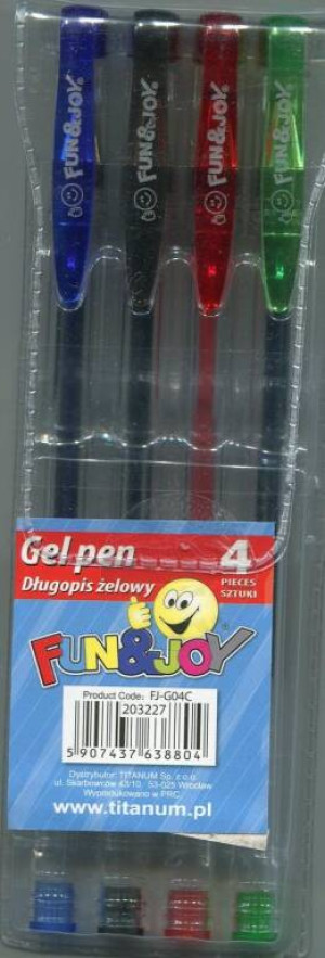 Długopis żelowy Fun & Joy 4 kolory