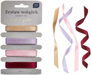 Zestaw wstążek 4x2m Satin Gold