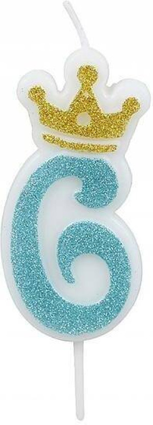 Świeczka 6 niebieska 6,8cm PARTY GO