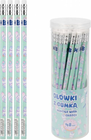 Ołówek z gumką HB Bubble Tea (48szt)