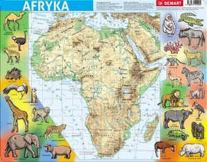 Puzzle ramkowe. Afryka mapa fizyczna