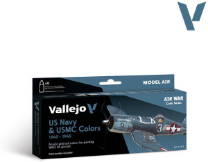 Vallejo: 71.157 - Model Air - Air War - US Navy & USMC Colors 1940-1945 (8x18 ml)
