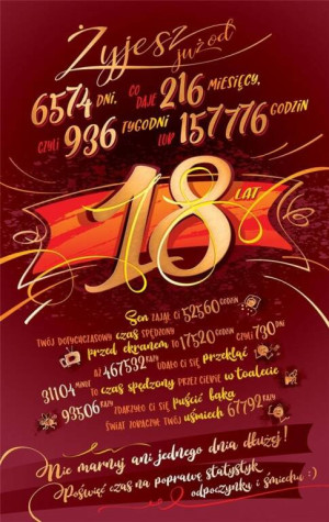 Kartka okolicznościowa: Urodziny 18