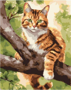 Malowanie po numerach - Łowca na drzewie 40x50cm