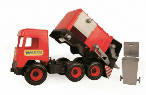 Śmieciarka czerwona. Middle truck