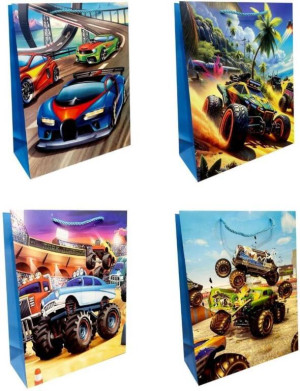 Torebka prezentowa dziecięca S Monster Truck mix