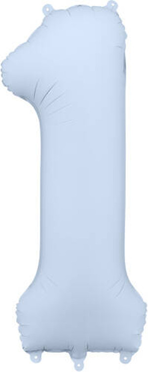 Balon foliowy cyfra 1 86cm mglisty niebieski