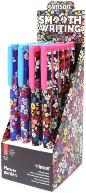Długopis z zatyczką Fashion Flower nieb