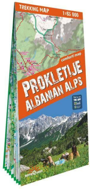Prokletije i Durmitor. Alpy Albanii i Czarnogóry. Mapa trekkingowa. 1:65 000