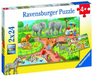 Ravensburger. Puzzle 2x24. Dzień w Zoo