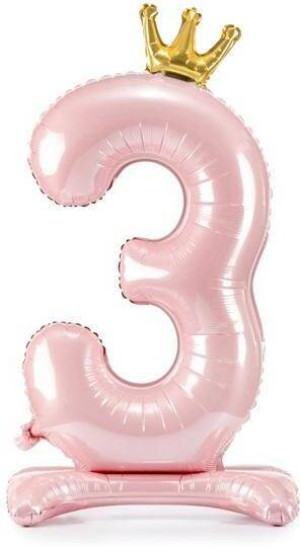 Stojący balon foliowy 3 84cm jasny różowy