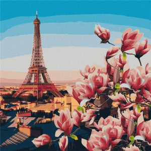 Malowanie po numerach: Magnolie paryskie 50 x 50 cm