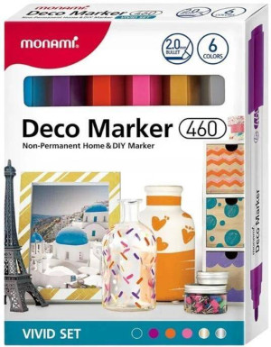 Markery akrylowe Deco Marker 6kol vivid MONAMI