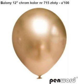 Balony chrom złote 30,5cm 100szt