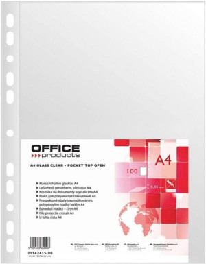 Koszulka na dokumenty Office. A4 krystaliczna 100 sztuk