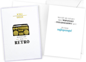 Karnet B6 Urodziny retro