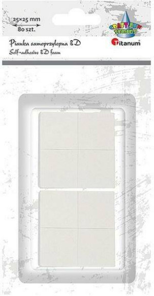 Pianka samoprzylepna 3D 25x25mm biała