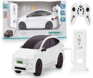 Auto RC ze stacją do ładowania białe