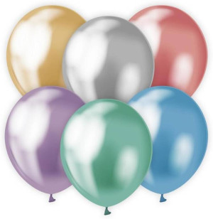 Balony 12''. Beauty&Charm. Platynowy metalik. Mix 7 szt