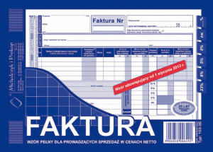 Faktura. Wzór pełny dla prowadzących sprzedaż w cenach netto