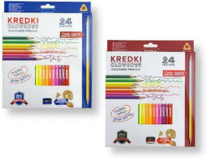 Kredki ołówkowe trójkątne 24 kolory z temperówką, mix