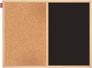 Tablica korkowa kredowa DUO MEMOBE czarna 60x40 cm