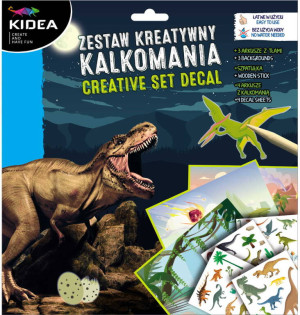 Kalkomania. Zestaw kreatywny. Dinozaury
