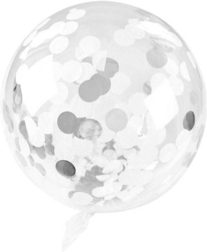 Balon transparentny z konfetti Celebrate srebrne