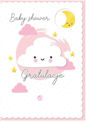 Karnet B6. Baby shower różowy