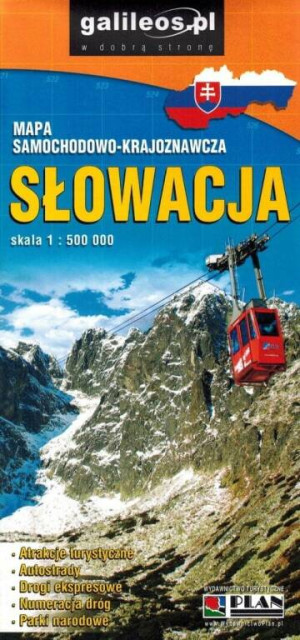 Słowacja. Mapa samochodowa 1:500 000