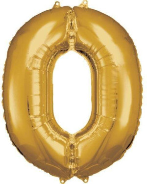 Balon foliowy cyfra 0 złota 70x86cm