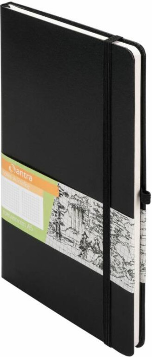 Notes A5 z gumką. Romantyzma. Kratka. Czarny
