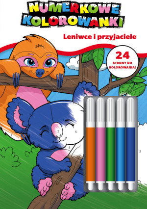 Leniwce i przyjaciele. Numerkowe kolorowanki.