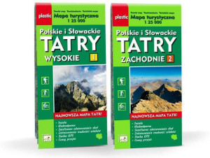 Mapa turystyczna Polskie i Słowackie Tatry wysokie i zachodnie