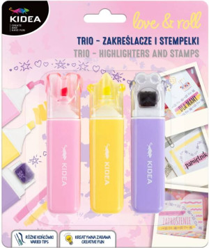 Stempelki-Zakreślacze 3szt KIDEA