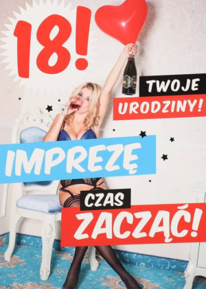 KARNET URODZINY 18 B6 Z KOP PD KB6-1786