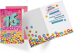 Karnet PR-341 Urodziny 16 dziewczynka